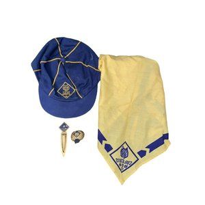 Vintage Cub Scouts Boys Hat And Scarf With Slide And Clip